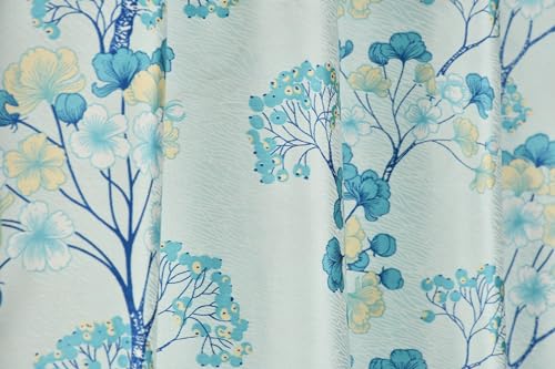 Image of Floral Patch Semi-Sheer Curtains for Window 6 Feet, Pack of 2, Aqua