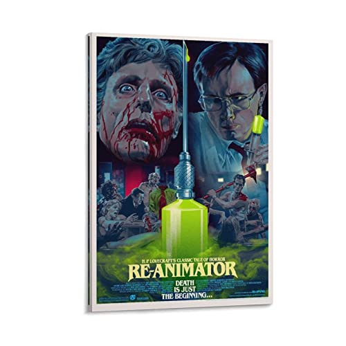 Room Posters Re-Animator Movie Posters (5) Halloween Poster Horror Poster Wall Art Paintings Canvas Wall Decor Home Decor Living Room Decor Aesthetic Prints 24X36Inch(60X90Cm) Frame-Style #TOP19