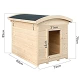 Hundehütte Outdoor kleine Hunde – Hundehaus Holz für Kleiner Rassen, wasserfestes Dach 87 x 102 x H85 cm, Größe S, Timbela M405-1