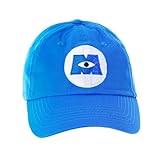Disney Monsters Inc. - Gorra de béisbol con logotipo bordado, correa ajustable, color azul