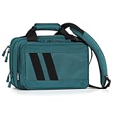Savior Equipment Specialist Series Tactical Double Scoped Handgun Firearm Case Pistol Bag For Outdoor Hunting Shooting Range, Lockable Compartment (Savior Teal, 13