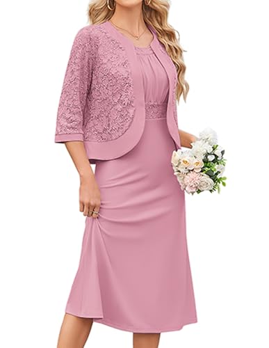 Robe mère de la mariée 2 pièces fluide dissimulant les bras