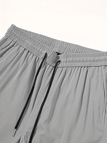 Image of Vogaan Casual Solid Men's Loose Fit Drawstring Cargo Pants with Multiple Pockets | Cotton Cargos for Men