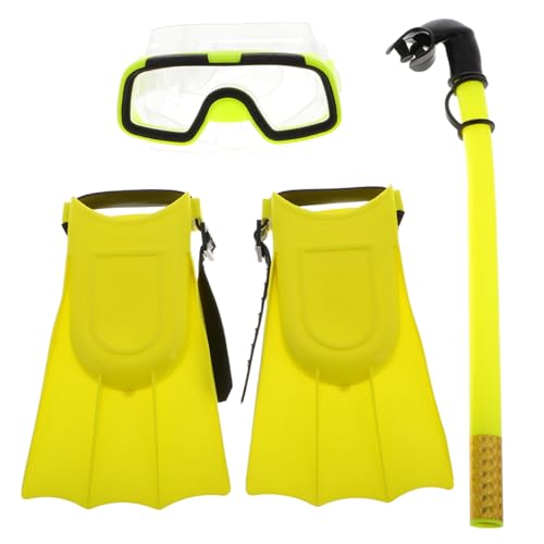 SUPVOX Children's Snorkeling Set 2 Pack Fins Goggles and Dry for Kids Diving and Beach Activities