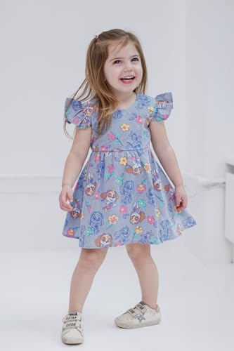 Paw Patrol Skye Floral Girls Chambray Skater Dress Toddler to Little Kid4