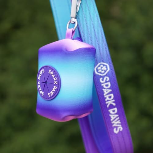 Spark Paws Premium Hundeleine & Kotbeutel Set – robuster Haken aus Legierung für stark ziehende Rassen – bequem, langlebig und sicher - 90's Retro