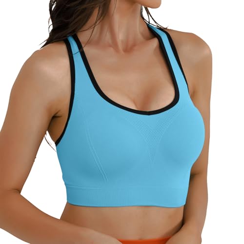 Image of Match Racerback Sports Bras for Women - Padded Seamless Strappy Workout Tops for Yoga Gym Runing Fitness Sports Bras