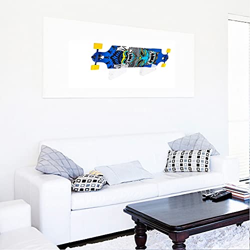 Pacote com 2 suportes de parede para skate, expositores de acrílico para skate, suporte de armazenam