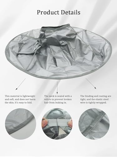 Image of Portable & Easy Clean Hair Catcher Bib for Home Haircuts and Shaving, Adjustable Anti-Static Hairdressing Cape with Clear Rim, Perfect for Mess-Free Beard Trimming and Hair Styling