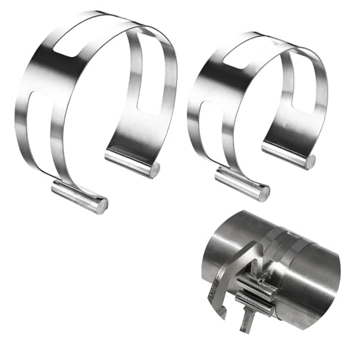 2-Piece Stainless Steel Exhaust Welding Clamps, High Temperature and Corrosion Resistant, Welding Aid for Automotive and Motorcycle Exhaust Systems (2.5-inch, 3-inch packages)