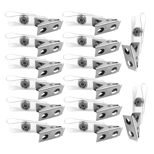 Clip pour badge anti-rotation à double trou avec sangle métallique pour éviter la perte de cartes