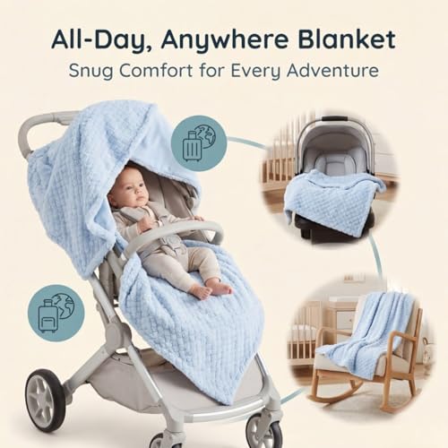 Image of EVERYDAY KIDS Baby Fleece Blanket - 30 inch by 40 inch - Super Soft, Plush, Warm and Comfortable