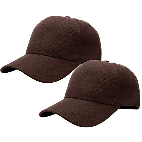 Falari - Gorra de béisbol para hombres y mujeres, tamaño ajustable, ideal para actividades al aire libre (2 unidades) - Marrón Cover