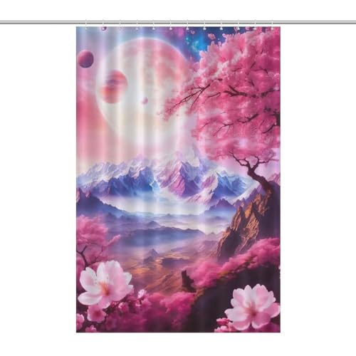 Rideau de douche cerisier japonais en polyester premium - 7