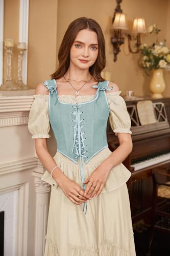 Image of Scarlet Darkness Women's Renaissance Corset Tops Lace Up Overbust Bustier