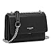 Produktbild David Jones - Damen Kleine Umhängetasche - Frau Ketten Schultertasche PU Leder - Handtasche Mini Crossbody Bag mit Klappe - Handy Party Tasche Kettentasche Abendtasche Mode Trend - Schwarz