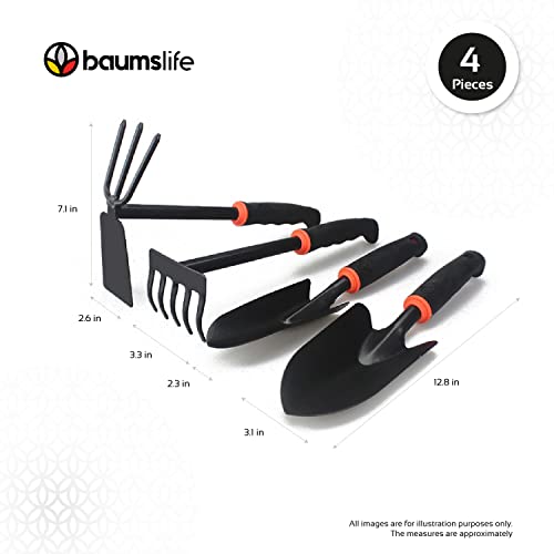 Baums Life Garden Tools Set Heavy Duty Gardening Set 4 Piece Succulent Tools Kit Garden Hand Tools Gift Sets For Women, Men, Gardener, Growers (4Pcs) #TOP1