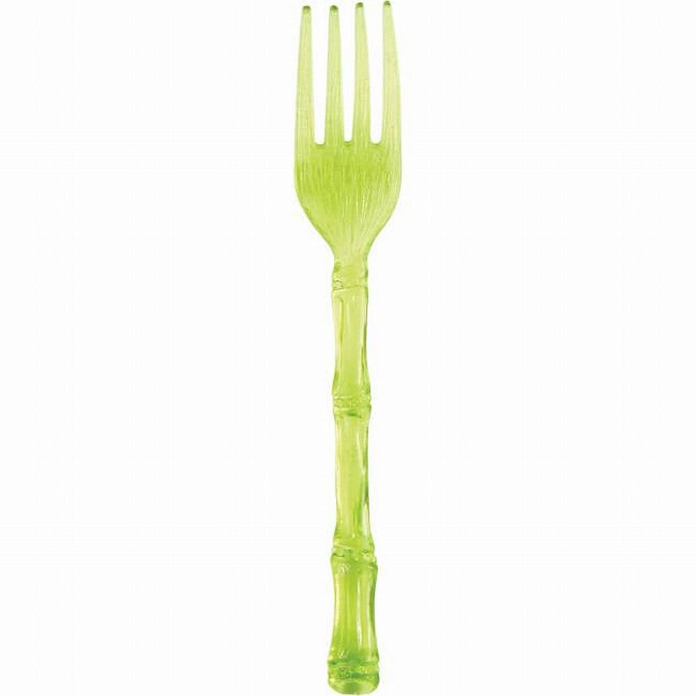 Palm Translucent Lime Green Mini Plastic Tasting Forks 20 Per Pack