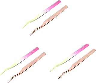 Beavorty 6 Peças Pinças De Aço Inoxidável Ferramentas De Cílios Para Extensões De Cílios Ferramentas Femininas Pinça De Cílios Ferramenta De Extensão De Cílios Pinças De Cílios Postiços