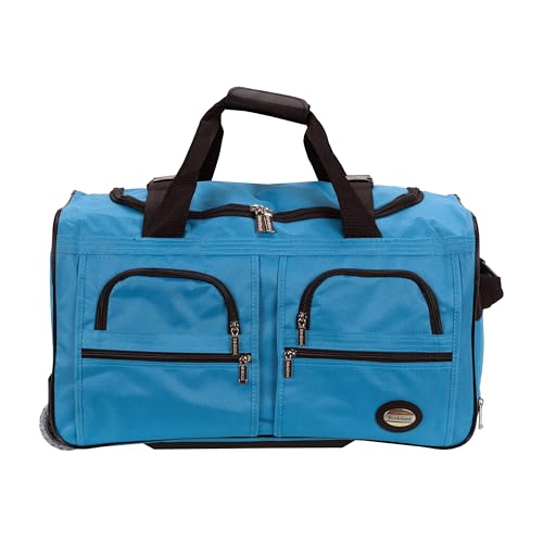 Image of Rockland Rolling Duffel Bag, Black, 22 inch