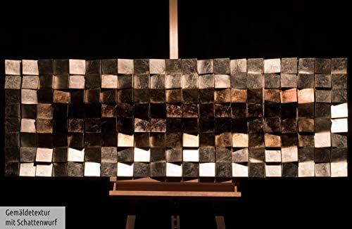 Kunstloft Wood wall art 'Lustrous Pixel' 56x22x3inches handcrafted artwork