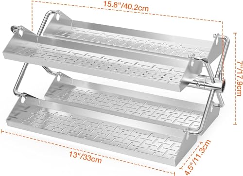 Onlyfire Grillrondell für Drehspieß,Universal Rondell Grillspieß Zubehör für Gasgrill, Kugelgrills und Keramik Grill, Edelstahl Rotisserie Grillschale Set für Gemüse, Fleisch, Garnelen