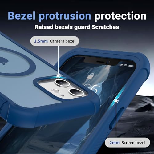 jaroco Magnetic for iPhone 12/12 Pro Case, [Compatible with MagSafe][Military Grade Drop Protection][Heavy Duty Protection][Non-Slip][Shockproof] 2-Layer Durable Bumper Phone Case 6.1''-Deep Blue by jaroco - Used condition - Image 5