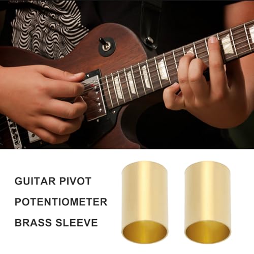 Create idea 10pcs Brass Pot Sleeves 6.35mm OD 6.04mm ID Guitar Split Shaft Pots Sleeves Brass Ferrule Fitting for Convert Split Shaft Pot Shaft to Solid - Thumbnail 2