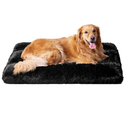 Image of EHEYCIGA Calming Fluffy Dog Bed For Extra Large Dog 112x85x10cm, Black