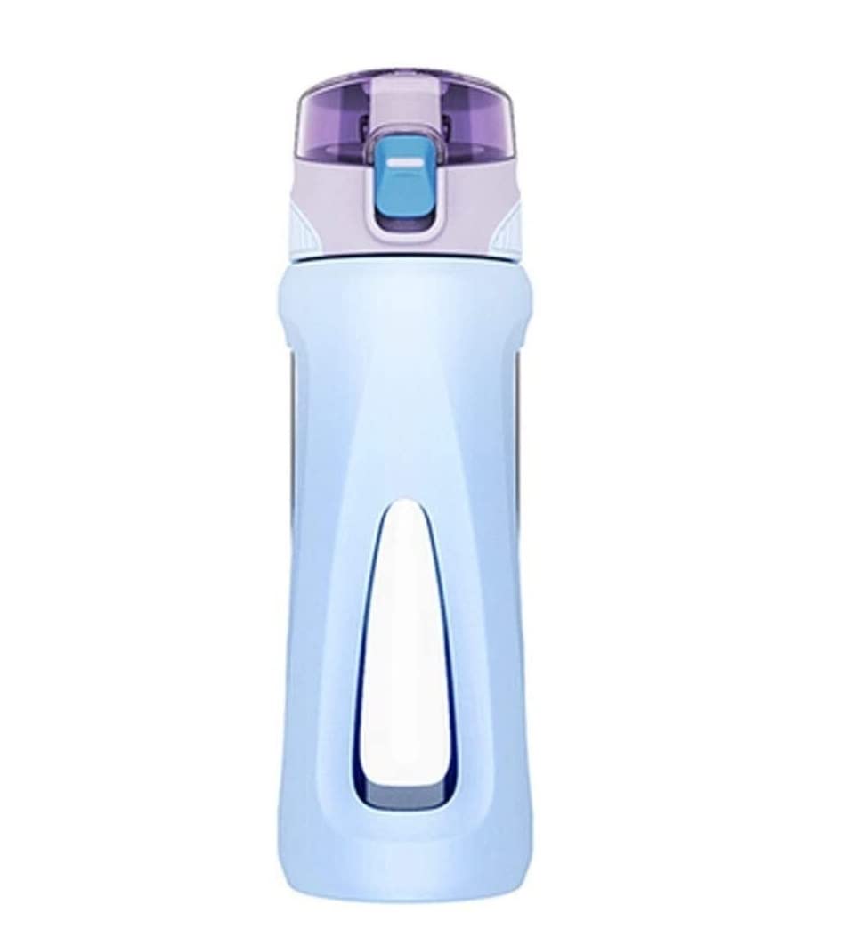 Borraccia Sportiva Bottiglie d'Acqua con Bottiglia di Palestra a Manicotto Protettivo in Silicone, Bottiglia d'Acqua Riutilizzabile Trasparente Borraccia Sportiva in Sport E Tempo Libero
