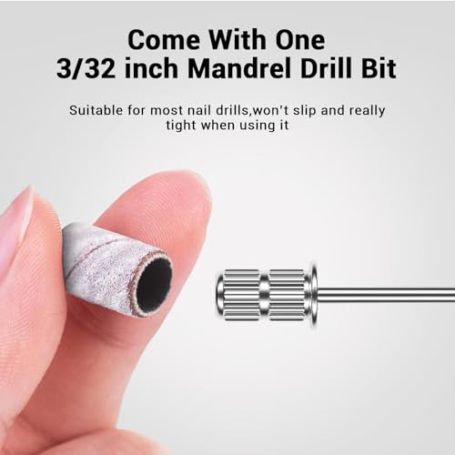 Image of MelodySusie 100 Pcs Nail Drill Bits Sanding Bands for Nail Drill 240 Extreme Fine Grit Nail File Sanding Bands for Acrylic Nails Gel Manicures and Pedicure