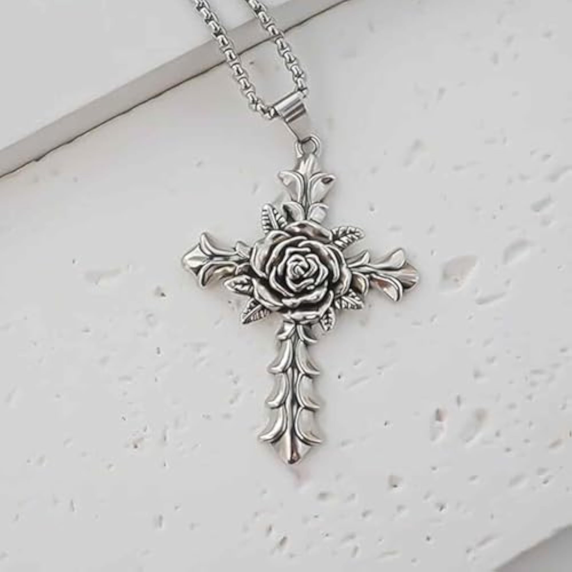2PCS Holy Cross Jesus Chain Necklace Set for Men