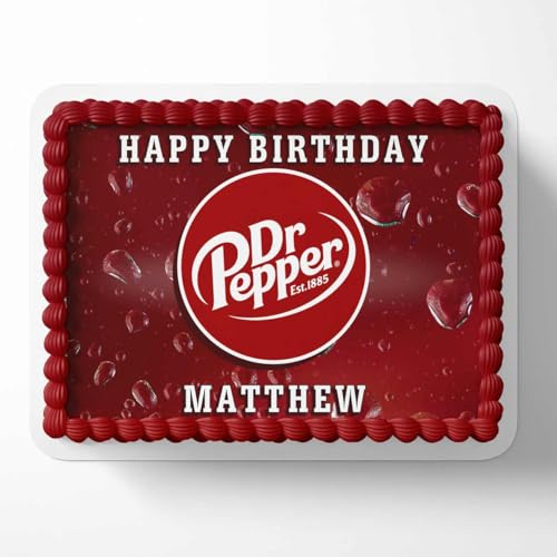 Cakecery Dr Pepper Edible Cake Image Topper Personalized Birthday Cake