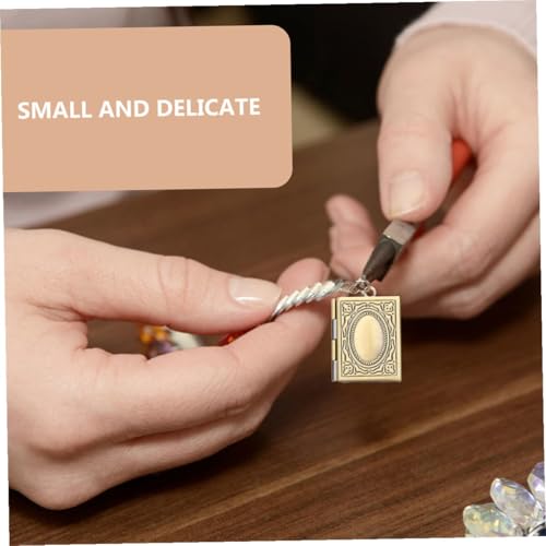 LIGIGWASH Médaillon Pendentif Cadre Photo Ouvrable en Métal Finition Bronze Ancien Forme Livre Vintage Sculpté Breloques Pendentif Cadre Photo Bijou Souvenir Femme Fille Présent – vue 7