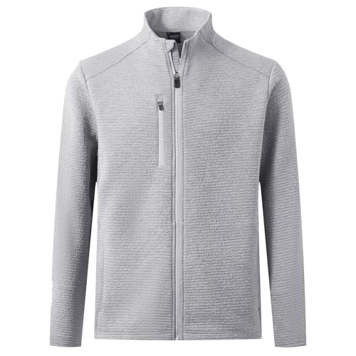 M MAELREG Mens Casual Jacket Performance Stand Collar Long Sleeve Sweater Insulated Jacket Texture Warm Winter Coat