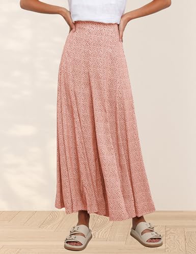 Women High Wasited Casual Pants Wide Leg Elasticised Waist Petal Print Trendy Trousers4