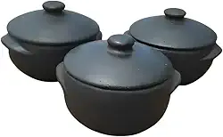 Kit com 3 Panelas de Barro Capixaba 1,5 Litros,caçarola ceramica para Feijoada, Moqueca e Pratos Tradicionais(3 panelas com)