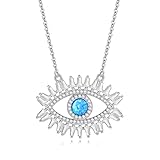 necklace Collares de plata de ley 925 Evil Lucky para mujer con circonita cúbica de cristal, joyería turca de ojo azul