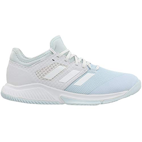 adidas Female Court Team Bounce Shoes Sky Tint White Orange-6.5