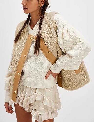 Bozanly Women's Fuzzy Fleece Vest Oversized Sleeveless Sherpa Warm Gilet Jacket Outerwear with Pockets2