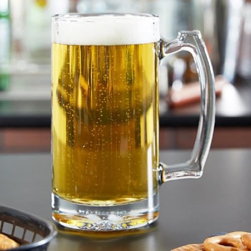 Image of WRINGO Big Beer Mugs Set of 2, 500ML Glass Mug with Handle, Large Big Heavy Mugs for Freezer, Multipurpose Mugs, Dishwasher & Microwave Safe (BR-08)