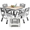 Amazon.com: MilleLoom Kids Table and Chairs, Height Adjustable Children ...