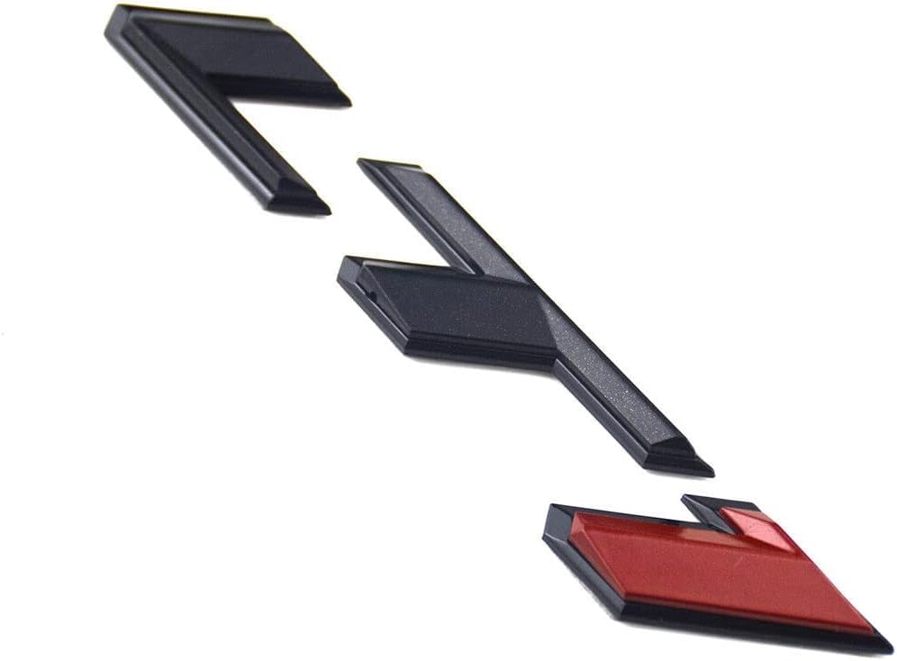 Image of Pair Set LT1 Emblem 3D Side Door Badges Sticker Nameplate Replacement for Camaro (Black Red)