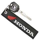 ATOPAL Keychain, ATOPAL Blank Uncut Key with Tag Key Ring Flying Wing Logo Key Chain for CB125 500 400 F600 CBR600RR 900RR 1000RR MC19 22 21 28 23 29 VTR1000 800 F4i CBR919 929 954R (Black) 1Pack