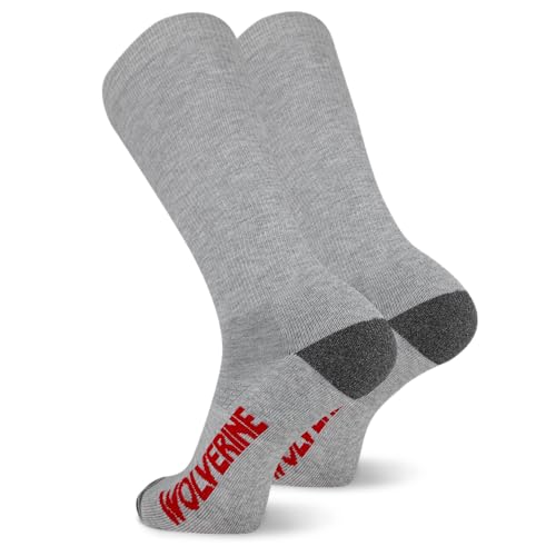 Wolverine Men's Wellington Boot Sock 2 Pair Pack, Gray Heather, Men's Shoe Size 7-122