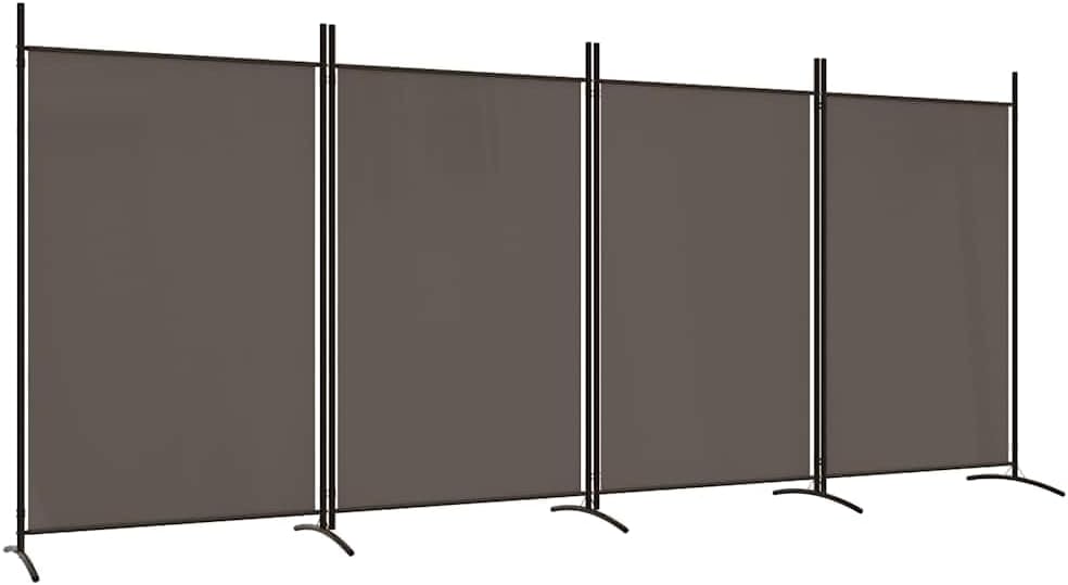 4-Panel Room Divider Anthracite - Versatile Fabric Screen for Privacy and Sunlight Blocking - Foldable and Easy-to-Store Partition
