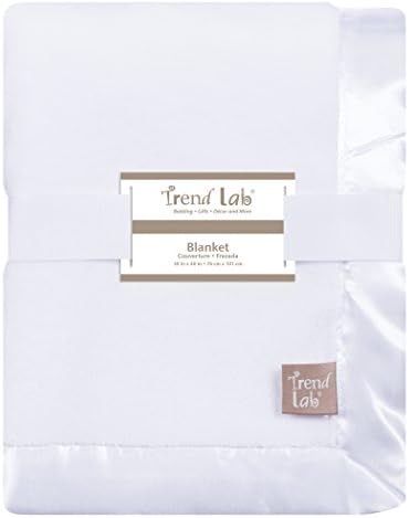 Trend Lab Plush Baby Blanket, White White