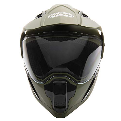 Mmg Helmet Dual Sport Off Road Motorcycle Dirt Bike Atv - Flipup Visor - Model 23 (Small, Green) #TOP5