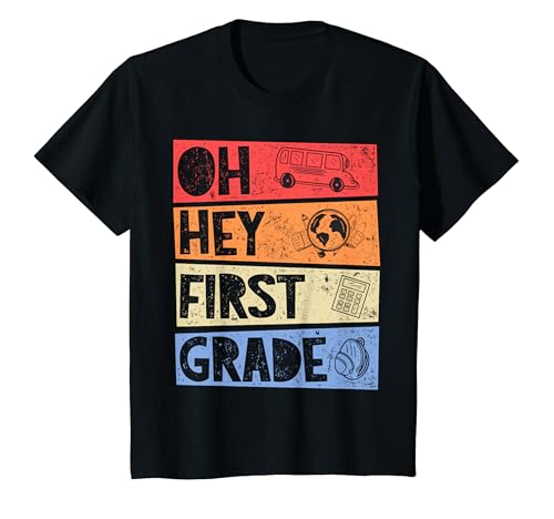 Niños Oh Hey First Grade Funny Retro 1st Grade Girl Boy School Camiseta