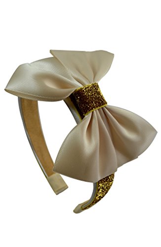 Funny Girl Designs Sparkling Glitter Satin BOW Arch Headband